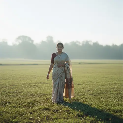 Serene Stroll: Impressionist Style Nature Scene