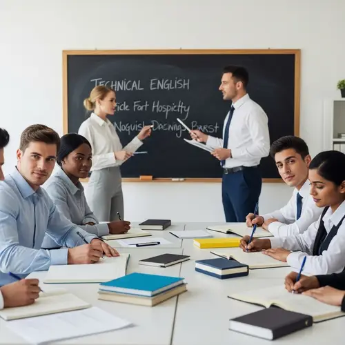 Hotel Workers Enhancing Skills with Technical English Class