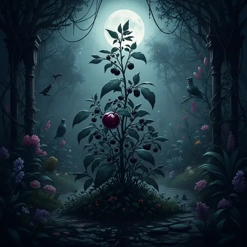 Nightshade Garden: Dark & Mysterious Artistic Scene