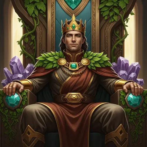 Male King of Earth: Royal Leader on Earth-Themed Throne