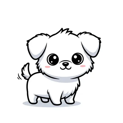 Cute Animated Dog Illustration - Adorable Cartoon Canine