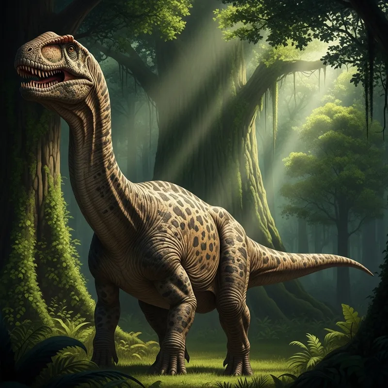 Prehistoric Dinosaur Exploring Ancient Forest