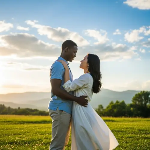 Tender Love Moment | Romantic Scene in Idyllic Meadow