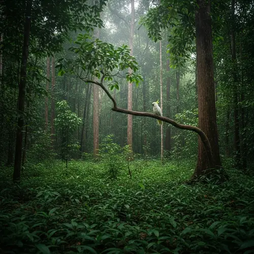 Cockatoo in Borneo Rainforest: Enchanting Wildlife Scene