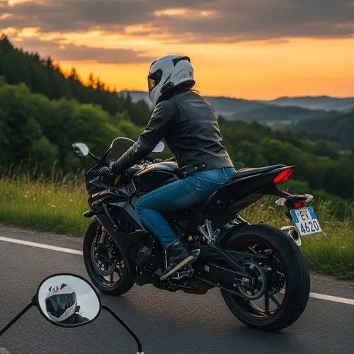 Rider on Motorcycle: Adventure on Asphalt Road