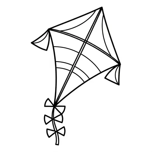 Whimsical Kite Coloring Page for Kids | Easy Geometric Design