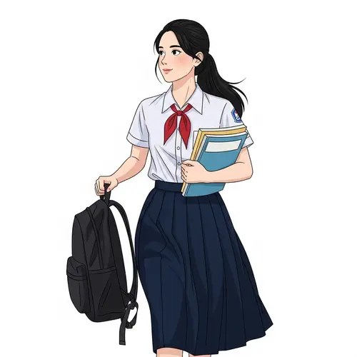 Female High School Student in Vietnamese Uniform
