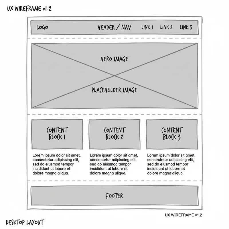 Professional Wireframe UI Design for Websites