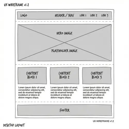 Professional Wireframe UI Design for Websites