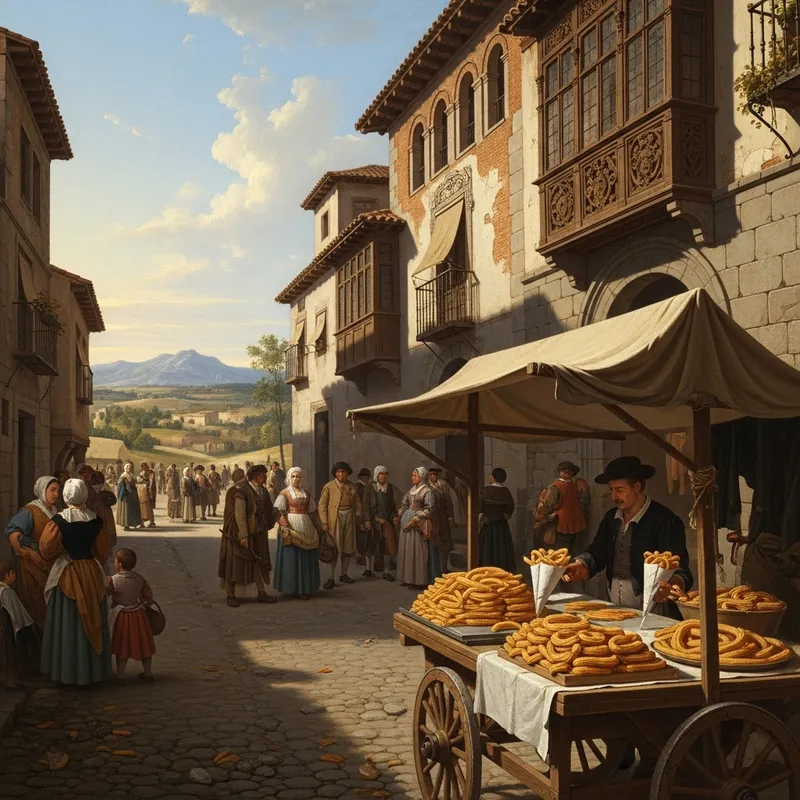 Traditional Madrid Landscape with Churros and Porras