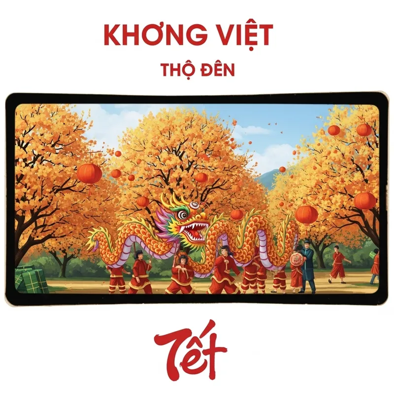 Vietnamese Tet Festival | Cultural Heritage Display with Dragon and Apricot Trees