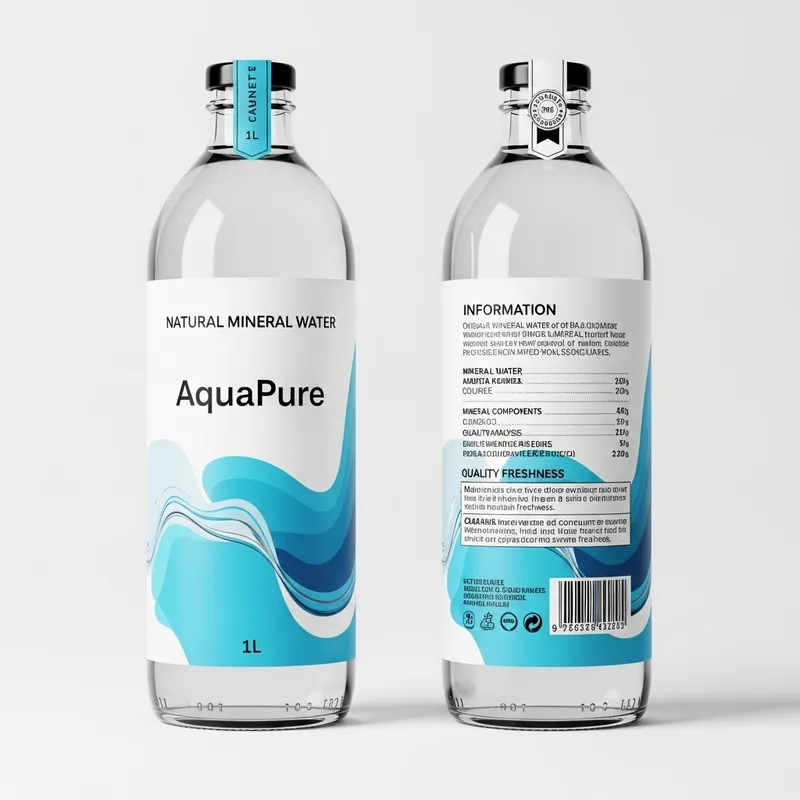 AquaPure Glass Bottle - Elegant Design, Freshness, Purity | 1-Liter Capacity