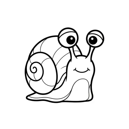 Cute Snail Line Art for Kids | Easy Colouring Activity