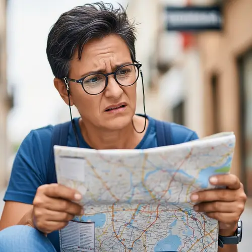 Confused Hispanic Person Holding Map - Deciphering Details