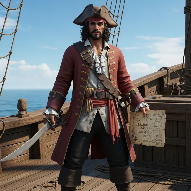 Classic Middle-Eastern Pirate on the High Seas