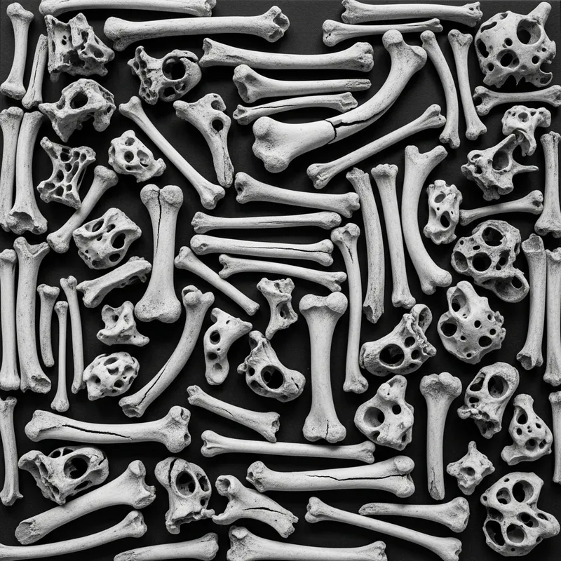Assortment of Various Bones - Chaotic Yet Intriguing Scene Assortment of Various Bones - Chaotic Yet Intriguing Scene