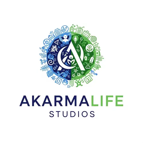 Akarmalife Studios Logo Design | Vitality & Creativity Elements
