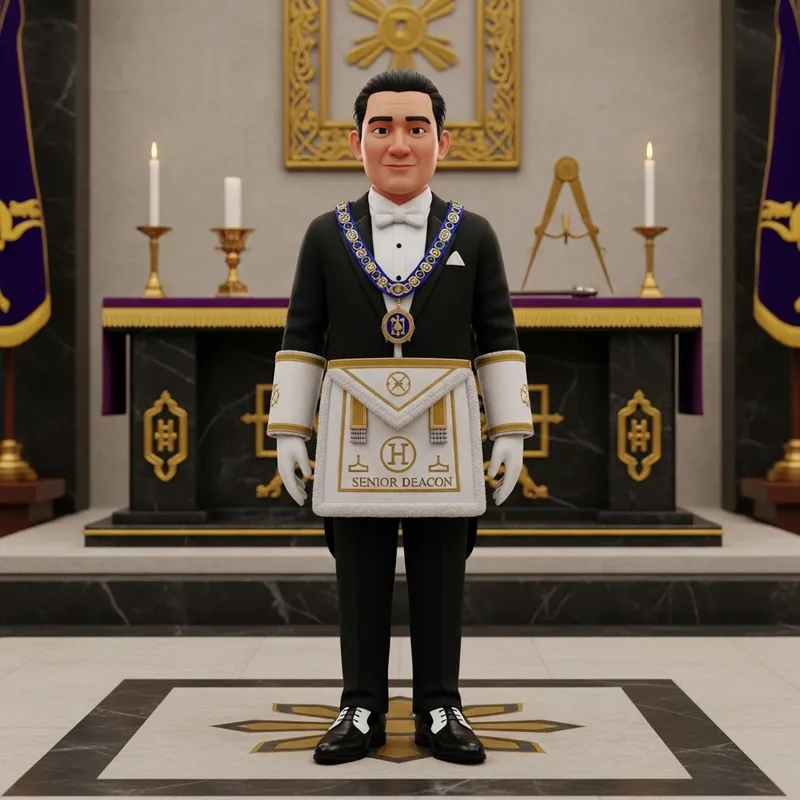 Filipino Senior Deacon in LV Dress Shoes on Masonic Altar