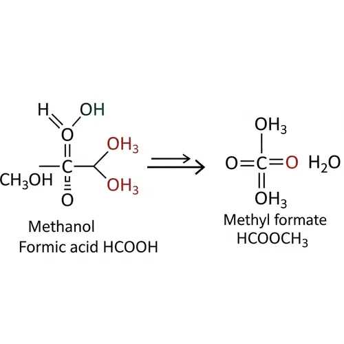 Methyl Alcohol and Formic Acid Reaction: Structural Formula