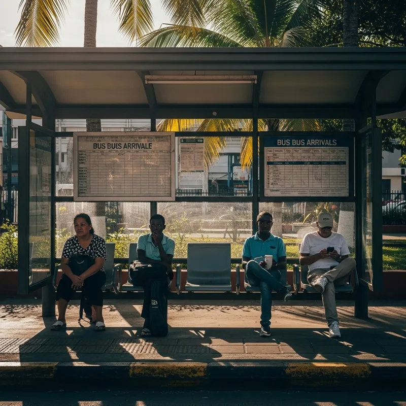 Realistic Bus Stop in the Philippines with Waiting Area