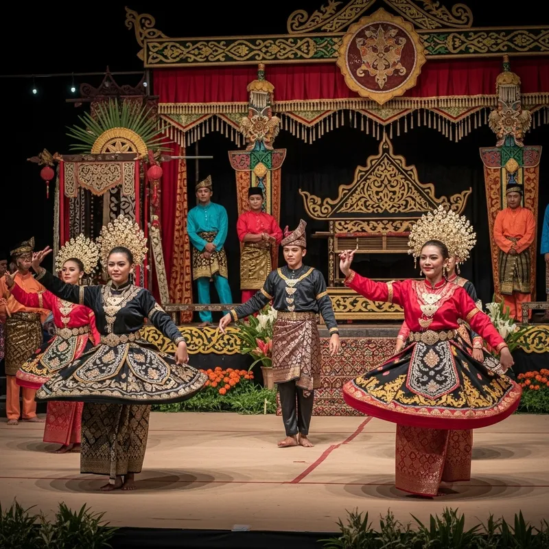 Vibrant Malay Dance Performance in Cultural Malaysia
