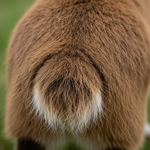 Furry Animal's Backside Close-Up View