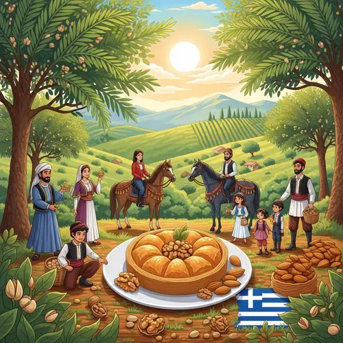 Magical Land: Harvesting in Walnut Orchard with Pistachio Groves