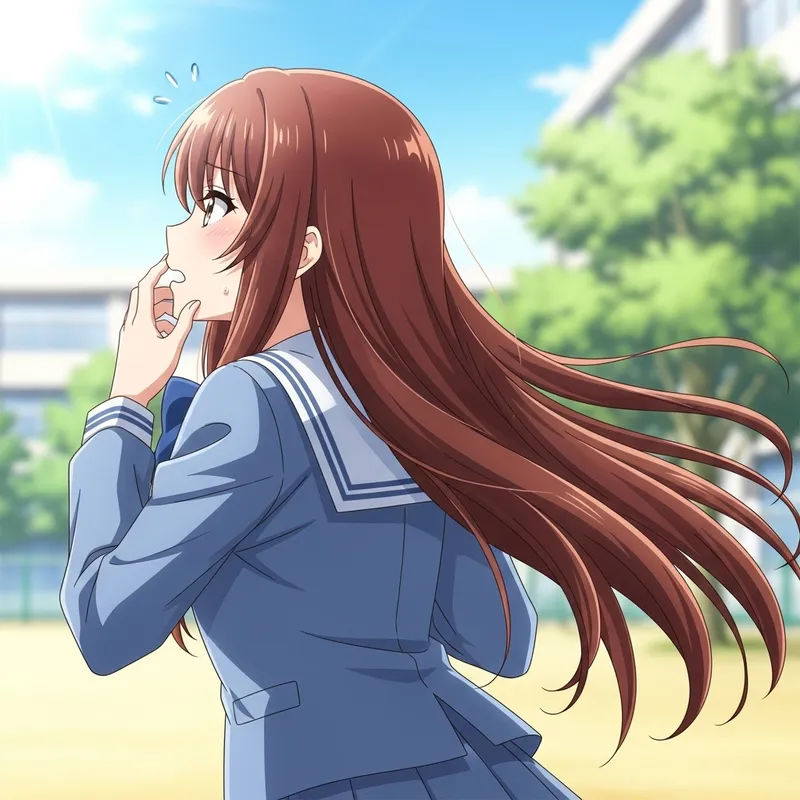 Surprised Anime Girl Illustration - Flatulent Anime Girl Artwork