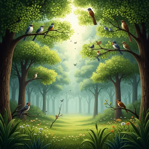 Tranquil Forest Clearing: Sounds of Nature Symphony