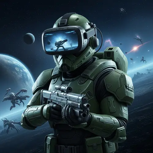 Futuristic Military Armor: Virtual Reality Halo Gameplay