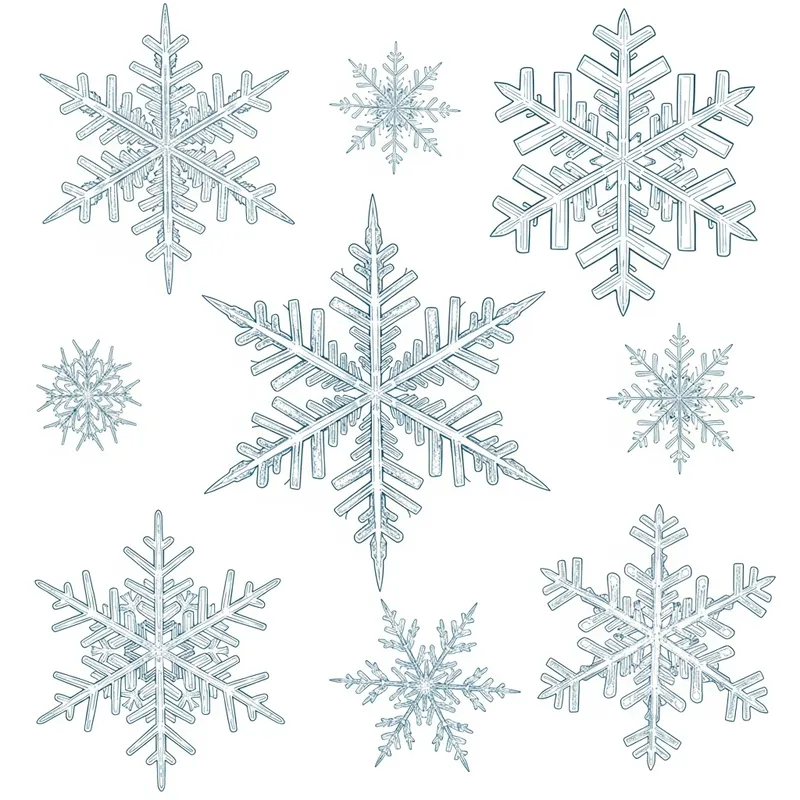 Snowflake Vector Art: Delicate Design on White Background