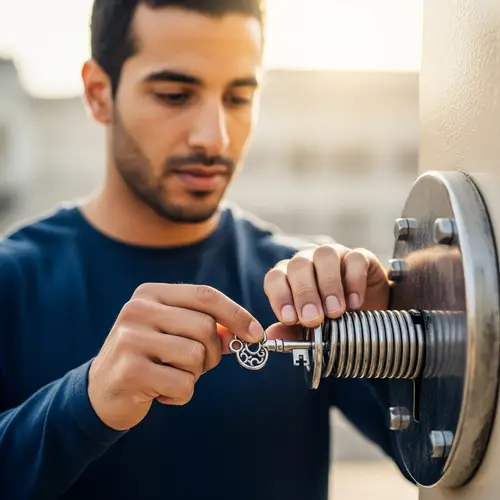 Unlocking Vintage Spring Lock with Finely Detailed Key