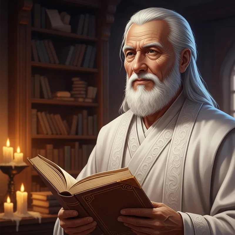 Old Sage in White Robe | Timeless Wisdom Personified