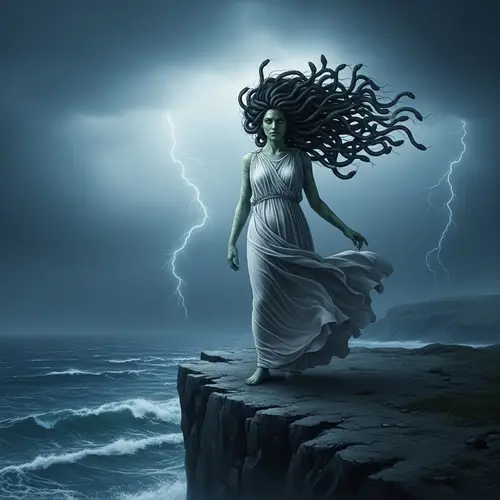 Medusa's Rise: Captivating Mythological Scene