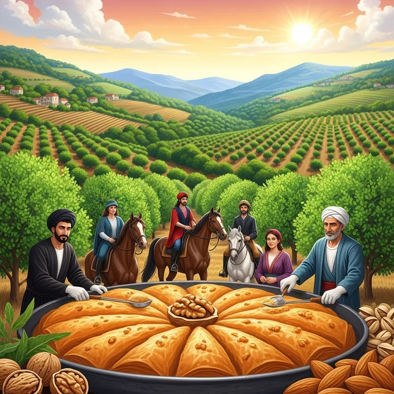 Baklava of Harmony: Culinary Journey Through Pistachio and Walnut Orchards