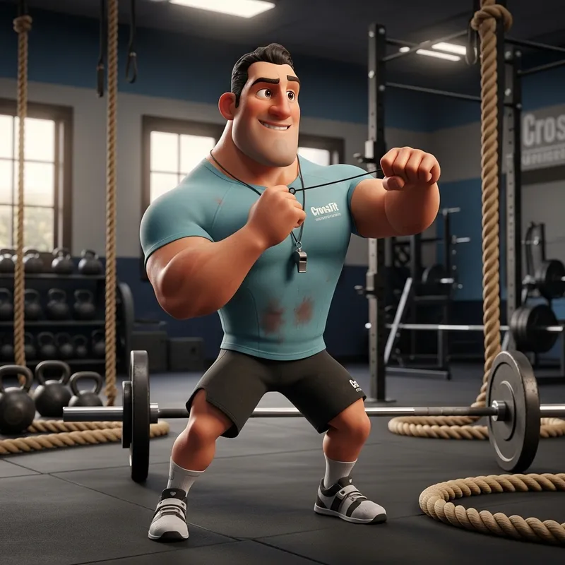 Hispanic CrossFit Coach | Animated Pixar Style Character