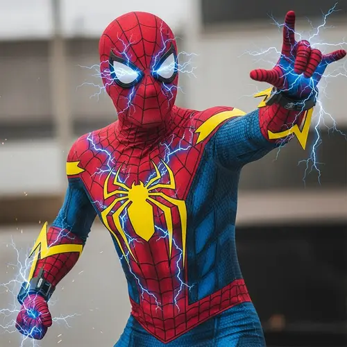 Spiderman Costume with Thunderbolts Details