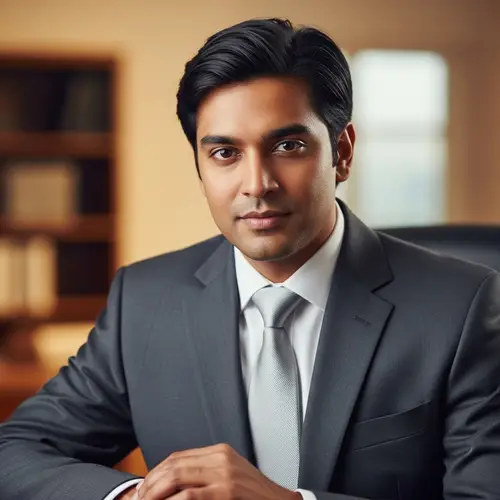 Professional South Asian Male Portrait | Charcoal Grey Suit