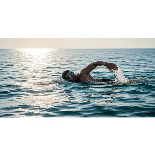 Rawad Fares: Expert Swimmer in a Dazzling Sea Scene