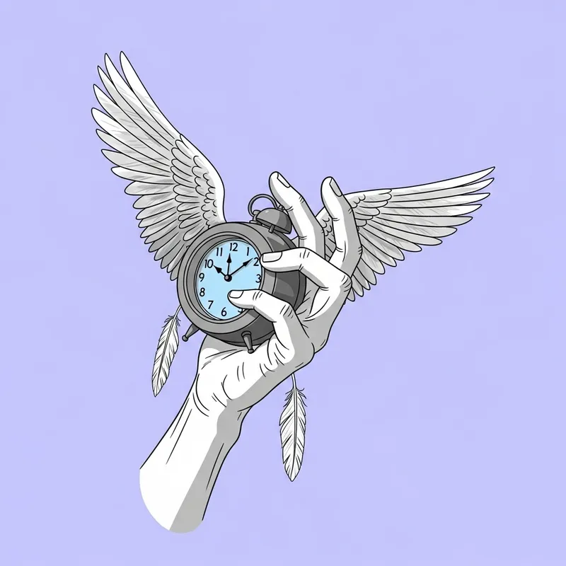 Salvador Dali Inspired Clock with Wings: Minimalist Design in Lavender