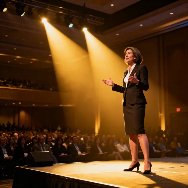 Dynamic Keynote Speaker Commanding the Stage