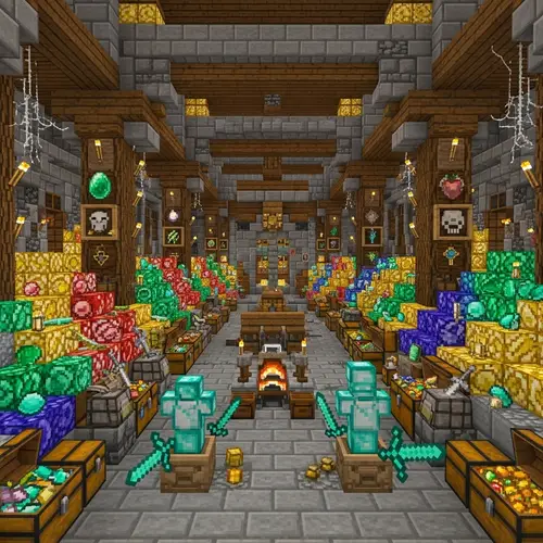 Expansive Treasure Room for Minecraft - Stone and Wood
