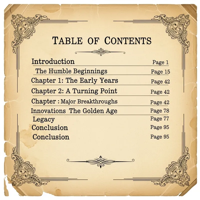 Vintage Table of Contents Template - Antique Paper Design