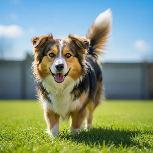 Playful Friendly Dog with Wagging Tail | Medium-sized Colorful Pet