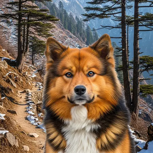 Stunning Nepali Dog Amid Himalayan Beauty