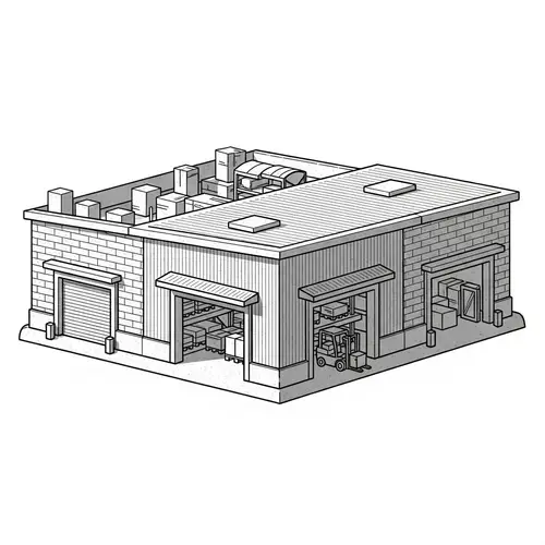 Stylized Warehouse Icon with Micro Texture