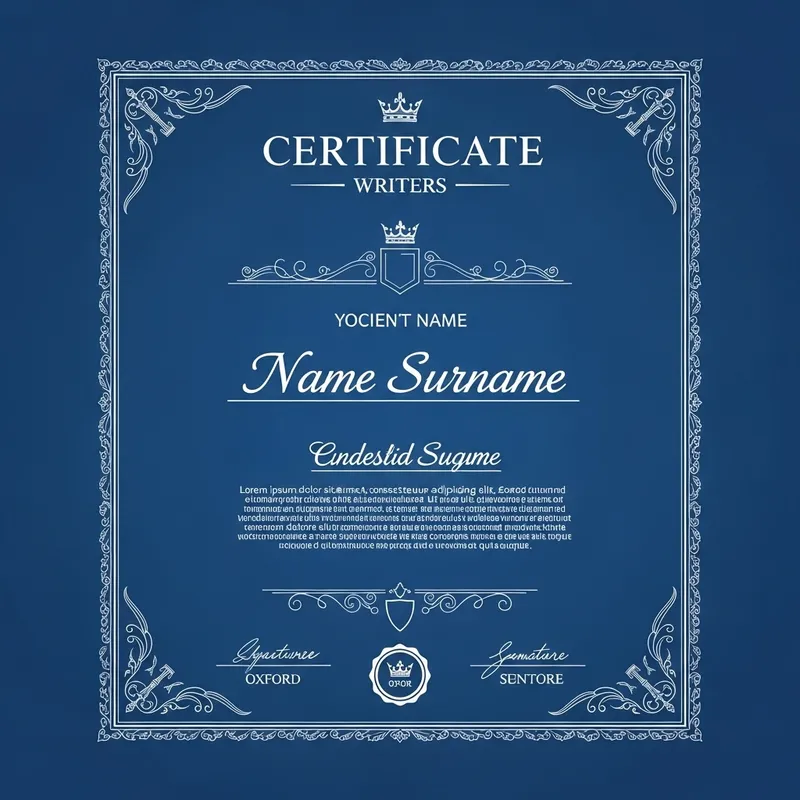 Elegant Royal Writer Certificate Template Elegant Royal Writer Certificate Template