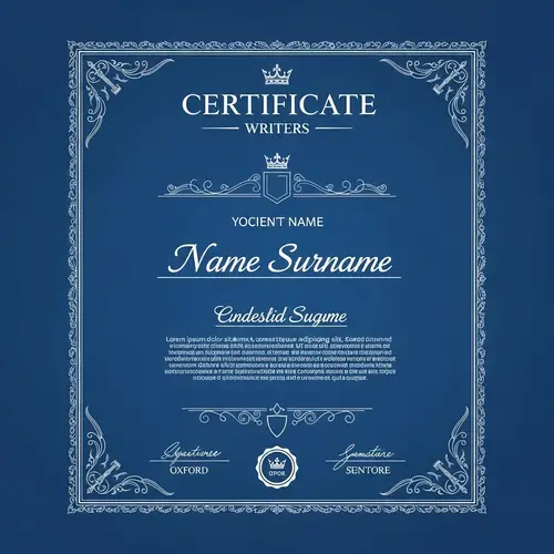 Elegant Royal Writer Certificate Template
