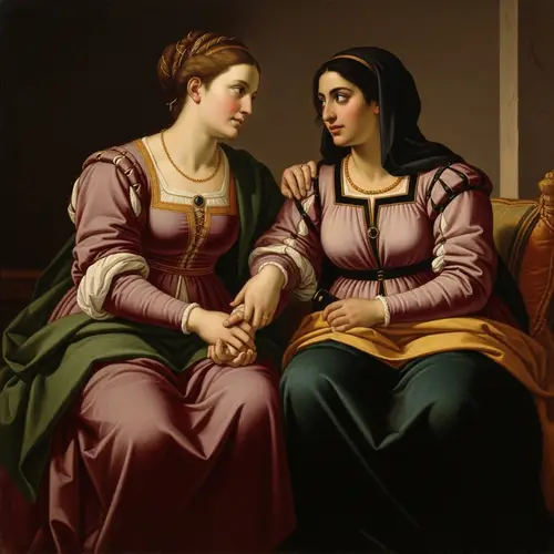 Renaissance Painting of Platonic Love Between Women
