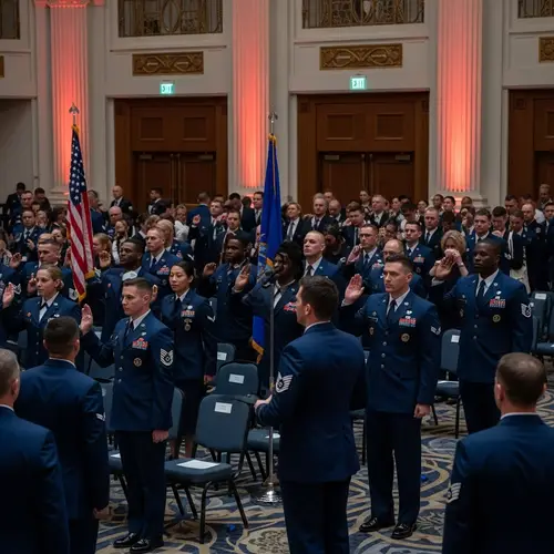 Air Force Eagles Induction Ceremony - Vibrant Color Palette